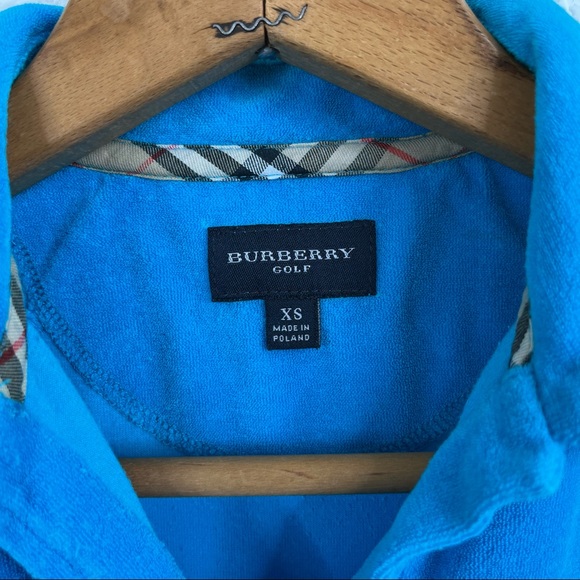 Burberry Golf Terry Towel Cloth Nova Check Plaid Polo - Picture 9 of 11